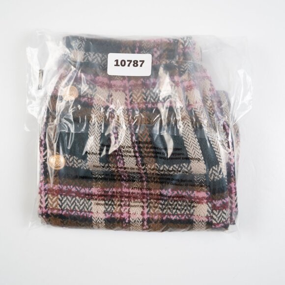 PINK LILY plaid mini skirt with gold buttons size S - Picture 9 of 9